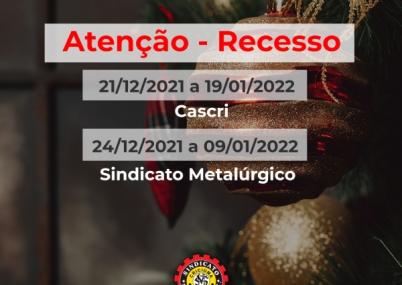 Fim de Ano - Recesso do Sindicato